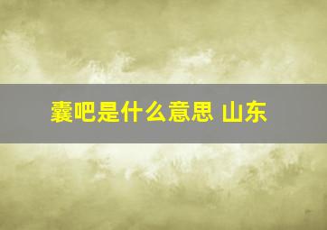 囊吧是什么意思 山东